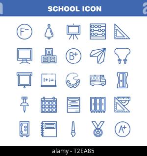 Ligne de l'icône de l'école Icon Pack pour les concepteurs et développeurs. Icônes de l'éducation, dossier, papier, école, collège, Art, peinture, peinture, Vector Illustration de Vecteur