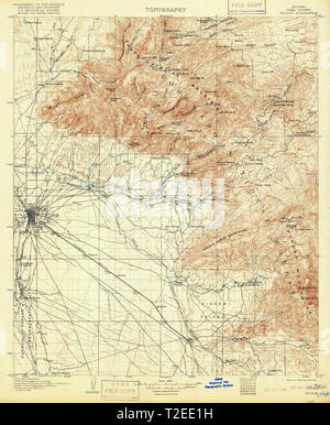 Carte TOPO USGS AZ Tucson Arizona 125000 315410 restauration 1905 Banque D'Images
