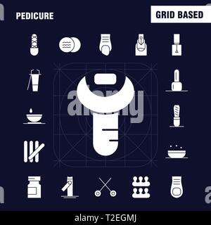 Pédicure glyphe solide Icon Pack pour les concepteurs et développeurs. Icônes de la Lotion, lotion à remous, savon, cosmétique, Beauté, cosmétique, crème, Vector Illustration de Vecteur