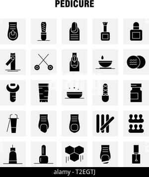 Pédicure glyphe solide Icon Pack pour les concepteurs et développeurs. Icônes de la Lotion, lotion à remous, savon, cosmétique, Beauté, cosmétique, crème, Vector Illustration de Vecteur