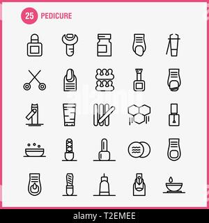 L'icône de la ligne pédicure Pack pour les concepteurs et développeurs. Icônes de la Lotion, lotion à remous, savon, cosmétique, Beauté, cosmétique, crème, Vector Illustration de Vecteur