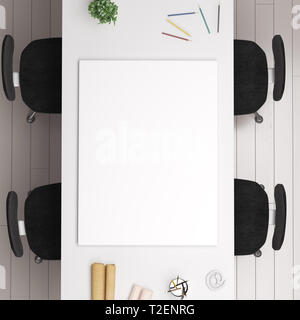 Maquette affiche en arrière-plan, l'intérieur de l'espace de rendu 3D Banque D'Images