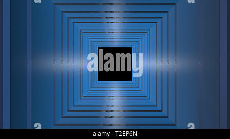 Le néon de rendu 3D tunnel lignes rougeoyant abstract background Banque D'Images