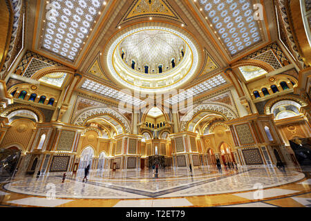 La belle Qasr Al Watan - palais présidentiel à Abu Dhabi, EAU. Banque D'Images