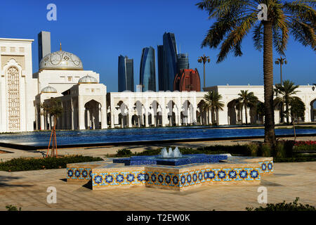 La belle Qasr Al Watan - palais présidentiel à Abu Dhabi, EAU. Banque D'Images