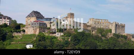 Château de Rheinfels, St Goar, Vallée du Haut-Rhin moyen, Rhénanie-Palatinat, Allemagne Banque D'Images