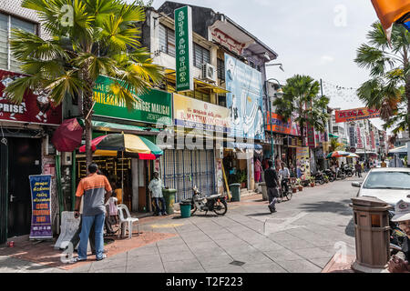 Une rue dans le vieux George Town, le site du patrimoine mondial de l'UNESCO, l'île de Penang Banque D'Images