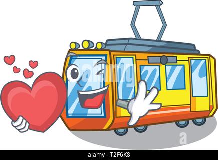 Avec coeur en forme de jouets train électrique mascot vector illustration Illustration de Vecteur