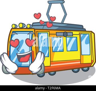 Dans l'amour des jouets en forme de trains électriques mascot vector illustration Illustration de Vecteur