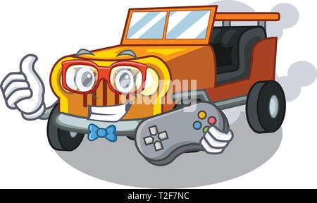 Jouets voiture jeep de joueur en forme character vector illustration Illustration de Vecteur