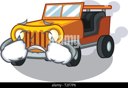 Jouets voiture jeep pleurer en former le caractère vector illustration Illustration de Vecteur