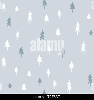 Noël à la main motif transparent avec les arbres de Noël. Illustration de Vecteur