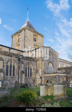 Paroisse et église du prieuré de Saint Nicolas à Arundel, West Sussex, Angleterre, Royaume-Uni. Vieille église à Arundel. Banque D'Images