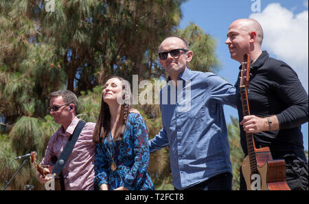 LAS PALMAS DE GRAN CANARIA, ESPAGNE - 31 Mars : Julie Fowlis et son groupe au Parque Doramas portez dans le cadre de programme libre Musica en El Parque, sur Banque D'Images