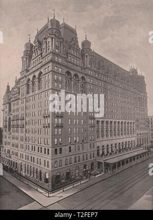 Hôtel Waldorf-Astoria, coin sud-ouest de la Cinquième Avenue et trente-quatrième Street Banque D'Images