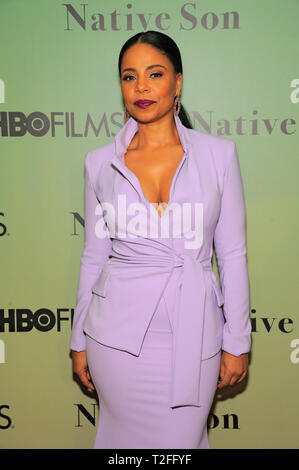 New York, USA. 01 avr, 2019. Sanaa Lathan assiste à la chaîne HBO 'Native' fils New York au Solomon R. Guggenheim Museum Le 01 avril 2019 à New York. Credit : Ron Adar/Alamy Live News Banque D'Images