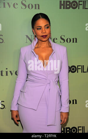 New York, USA. 01 avr, 2019. Sanaa Lathan assiste à la chaîne HBO 'Native' fils New York au Solomon R. Guggenheim Museum Le 01 avril 2019 à New York. Credit : Ron Adar/Alamy Live News Banque D'Images