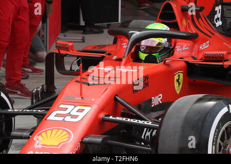 Manama, Bahreïn. Apr 02, 2019. Mick SCHUMACHER, GER, FERRARI SF90 F1 premier test F1. MANAMA, Bahreïn formule 1 02.04.2019 - Formula 1 Testday, la formule 1, Ferrari journée Test avec Mick SCHUMACHER sur 2. Avril 2019 sur le circuit de Sakhir - payant responsable image - copyright : © ATP/THILL Arthur | Conditions de crédit dans le monde entier : dpa/Alamy Live News Banque D'Images