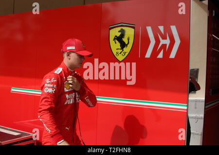 Manama, Bahreïn. Apr 02, 2019. Mick SCHUMACHER, GER, FERRARI SF90 F1 premier test F1. MANAMA, Bahreïn formule 1 02.04.2019 - Formula 1 Testday, la formule 1, Ferrari journée Test avec Mick SCHUMACHER sur 2. Avril 2019 sur le circuit de Sakhir - payant responsable image - copyright : © ATP/THILL Arthur | Conditions de crédit dans le monde entier : dpa/Alamy Live News Banque D'Images