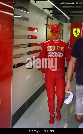 Manama, Bahreïn. Apr 02, 2019. Mick SCHUMACHER, GER, FERRARI SF90 F1 premier test F1. MANAMA, Bahreïn formule 1 02.04.2019 - Formula 1 Testday, la formule 1, Ferrari journée Test avec Mick SCHUMACHER sur 2. Avril 2019 sur le circuit de Sakhir - payant responsable image - copyright : © ATP/THILL Arthur | Conditions de crédit dans le monde entier : dpa/Alamy Live News Banque D'Images