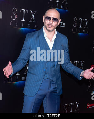 Las Vegas, NV - 2 Avril : Pitbull assiste à STXfilms CinemaCon's "l'état de l'industrie : Passé, présent et futur" au Colisée de Caesars Palace le 2 avril, 2019 à Las Vegas, Nevada. Photo : Alexander Zayas/MediaPunch/imageSPACE Banque D'Images