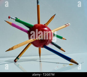 Pomme Rouge brochette de crayons Banque D'Images