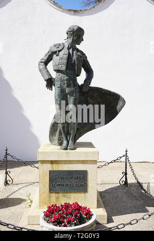 Matador/Torero/Torero Cayetano Ordonez "Niño de la Palma'(1904-1961) à Plaza de Toros de Ronda Espagne Banque D'Images