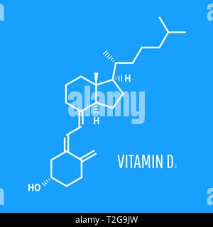 La vitamine D. formule topologique. La vitamine D est une formule assurant l'absorption du calcium et du phosphore dans les aliments Illustration de Vecteur