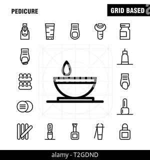 L'icône de la ligne pédicure Pack pour les concepteurs et développeurs. Icônes de la Lotion, lotion à remous, savon, cosmétique, Beauté, cosmétique, crème, Vector Illustration de Vecteur