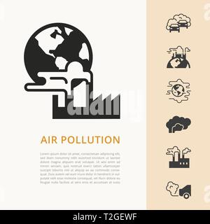 Vector design avec place pour le texte sur le thème de l'écologie et le problème de l'écologie de différents pays. Les illustrations sont faites dans un appartement st Illustration de Vecteur