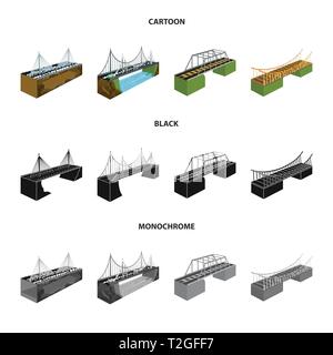 Bridge,Canada,rock,mer,modernes,coffrage,assemblé,pendaison,long,brick,banque,colonnes,rivière,autoroute,port,metal,cascade,construction,mains courantes,retombantes,rail,des,train,eau,cable,cadre,design,construire,ponts,côté,architecture,vue,vue,passage,structure,set,icône,,illustration,collection,isolé,graphique,élément vecteur vecteurs,signer , Illustration de Vecteur