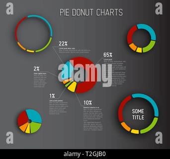 Camembert Donut vecteur coloré des modèles pour vos rapports, infographie, affiches et sites web Illustration de Vecteur