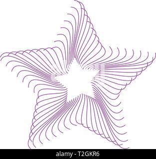 Résumé motif étoile en fil de couleur violette, formé par des lignes parallèles. Un minimum de graphiques simples, atout qui peut être facilement modelé et coloré Illustration de Vecteur
