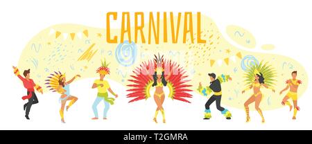 Modèle de conception de carnaval avec la danse libre. Vector illustration. Illustration de Vecteur