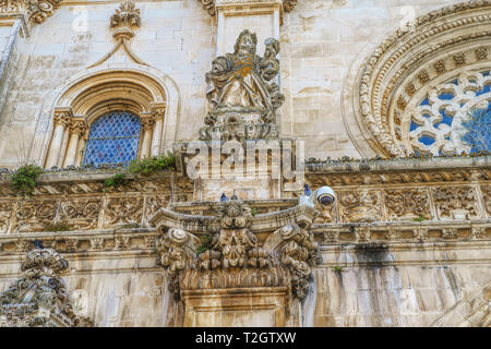 Détails de l'extérieur du monastère de Alcobaça, district de Leiria Portugal Le Monastère de Santa Maria d'Alcobaça (Alcobaca monastery) en Portu Banque D'Images