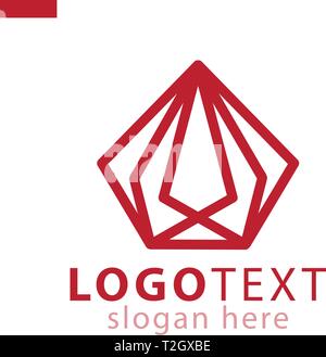 Ligne Lion logo diamant modèle vecteur icône Illustration de Vecteur