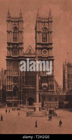 Avant de l'Ouest, l'abbaye de Westminster, Londres Banque D'Images