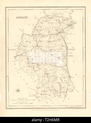 ARMAGH COUNTY carte antique pour LEWIS par CREIGHTON & DOWER - Ulster 1846 ancien Banque D'Images