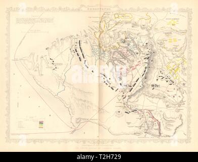 Guerre de Crimée. Siège de Sébastopol / Sebastopol plan. / TALLIS RAPKIN carte 1860 Banque D'Images