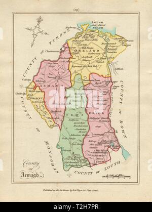 Comté d'Armagh, l'Ulster. Copperplate Antique map par Scalé / Sayer 1788 Banque D'Images