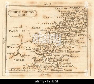 Carte du comté de Northamptonshire antique par Francis Grose / John Vendeur 1795 Banque D'Images