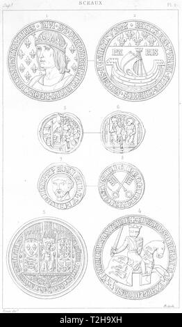 Les joints. Louis XII ; Edward d'Angleterre ; le Pape Paul II CLEMENT V Avignon 1879 imprimer Banque D'Images