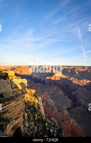 Gorge de la Grand Canyon, Canyon paysage, Rivière Colorado, vue à partir de la Rive érodée, paysage rock, South Rim, le Parc National du Grand Canyon Banque D'Images