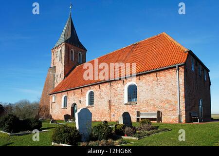 L'Église historique de Saint Étienne, Büsum, Eiderstedt Péninsule, de Frise du Nord, Schleswig-Holstein, Allemagne Banque D'Images