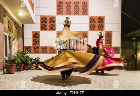 Danseurs gitans à Pushkar, Rajasthan, Inde, Asie Banque D'Images