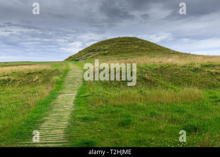 L'Âge de Pierre, Maeshowe recloisonnées tombe, 5000 ans, néolithique, UNESCO World Heritage Site, îles Orcades, Ecosse, Royaume-Uni, Europe Banque D'Images