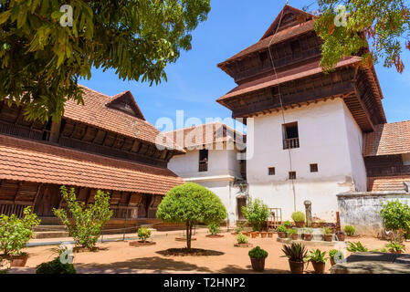 Padmanabhapuram Palace, d'architecture traditionnelle, Keralan Tamil Nadu, Inde, Asie du Sud Banque D'Images