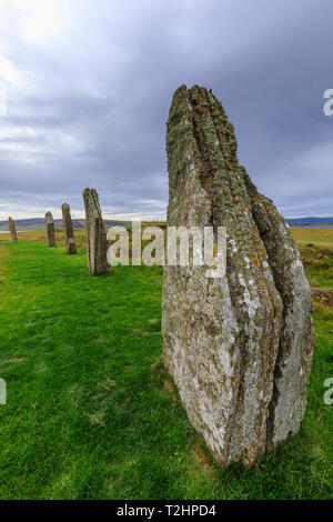 Anneau du cercle de pierres de Shetlands dans les îles Orcades, Ecosse, Europe Banque D'Images