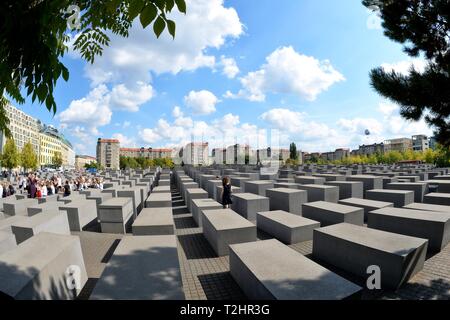 Mémorial de l'holocauste, le Mémorial aux Juifs assassinés d'Europe, l'Allemagne, Berlin Banque D'Images