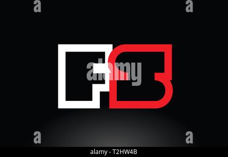 Blanc Rouge logo lettre alphabet combinaison fs f s design adapté pour une société ou entreprise Illustration de Vecteur